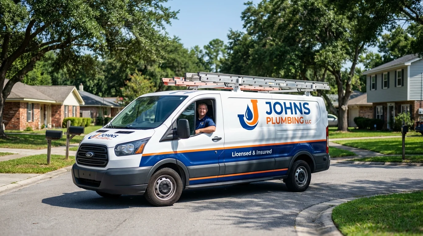 Johns Plumbing LLC service van in Trenton, NJ